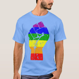 Funny Cute LGBT Prime Resist Fist Rainbow Flag Gay T-Shirt
