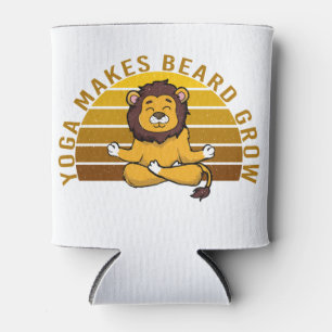 Funny cute lion doing yoga. funny yoga poses can cooler