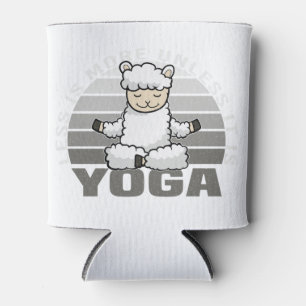 Funny cute llama doing yoga. funny yoga poses can cooler