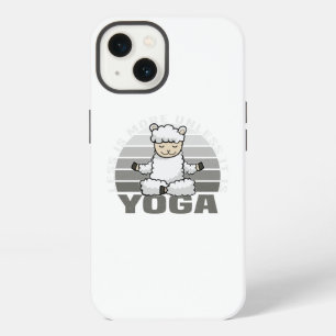 Funny cute llama doing yoga. funny yoga poses iPhone 13 case
