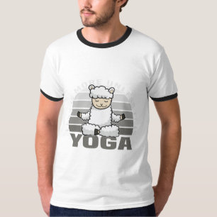 Funny cute llama doing yoga. funny yoga poses T-Shirt