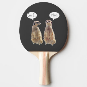 Funny, cute meerkats in conversation ping pong paddle