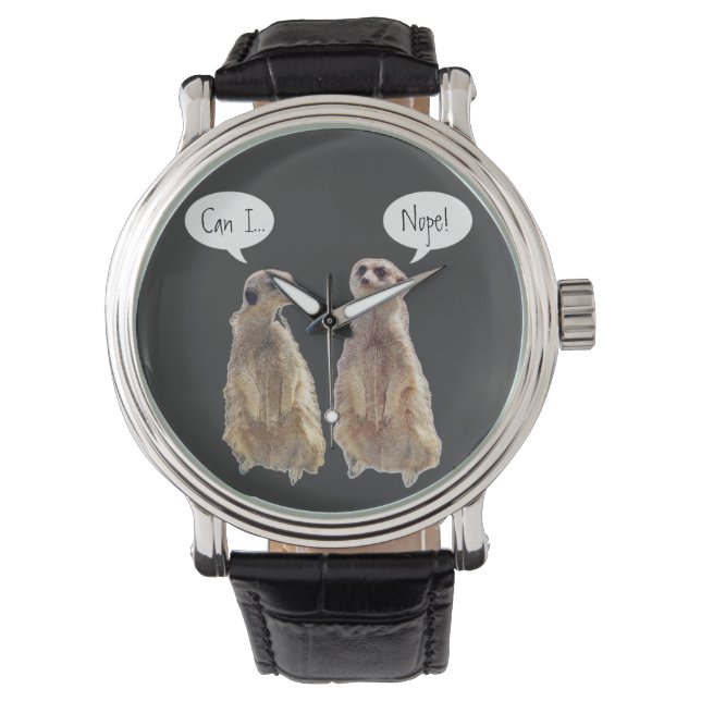 Funny, cute meerkats in conversation watch (Front)