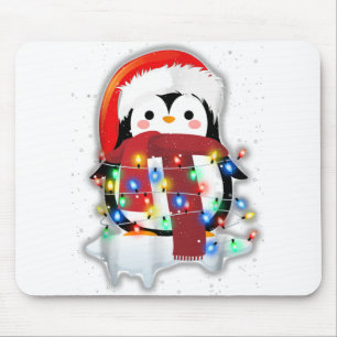 Funny Cute Merry Christmas Penguin Costume Mouse Pad