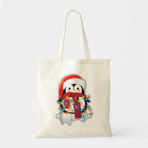 Funny Cute Merry Christmas Penguin Costume Tote Bag