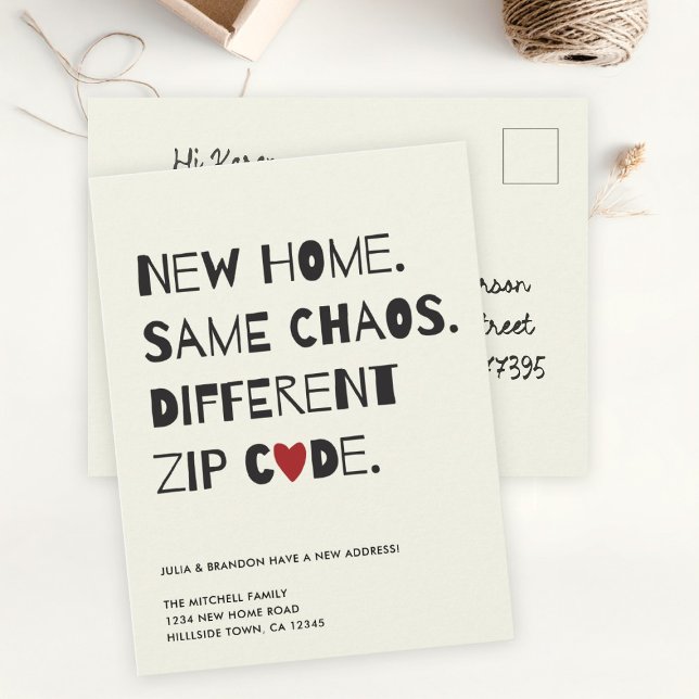 Funny Cute Modern Minimalist Moving Announcement Postcard (Creator Uploaded)