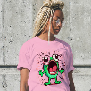 Funny Cute Modern Screaming Frog Gift Womens Shirt