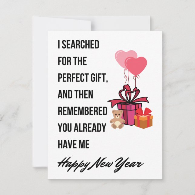Funny Cute New Year Card (Front)