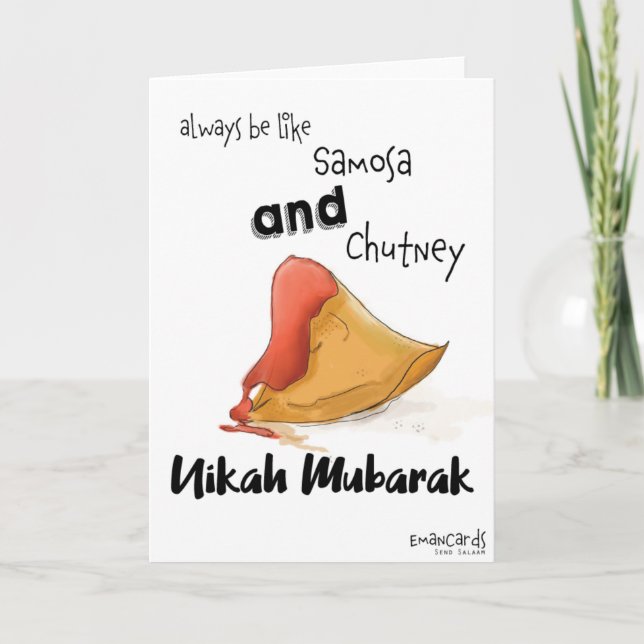 Funny Cute Nikah Mubarak Card (Front)