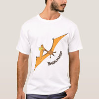 Funny cute orange flying pterodactyl cartoon