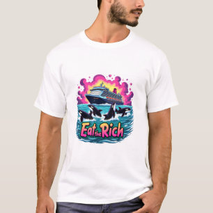 Funny Cute Orca Whale Eat The Rich  T-Shirt