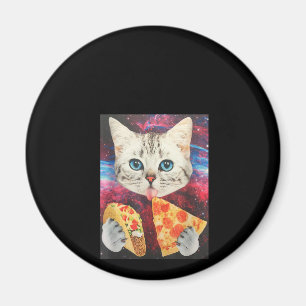 Funny Cute Outer Space Galaxy Cat Meme Pizza Taco Magnet