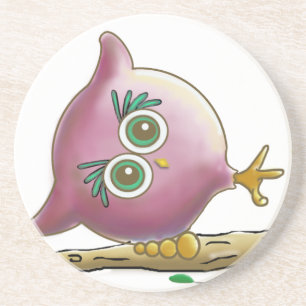 Funny Cute Owl Picture Coaster