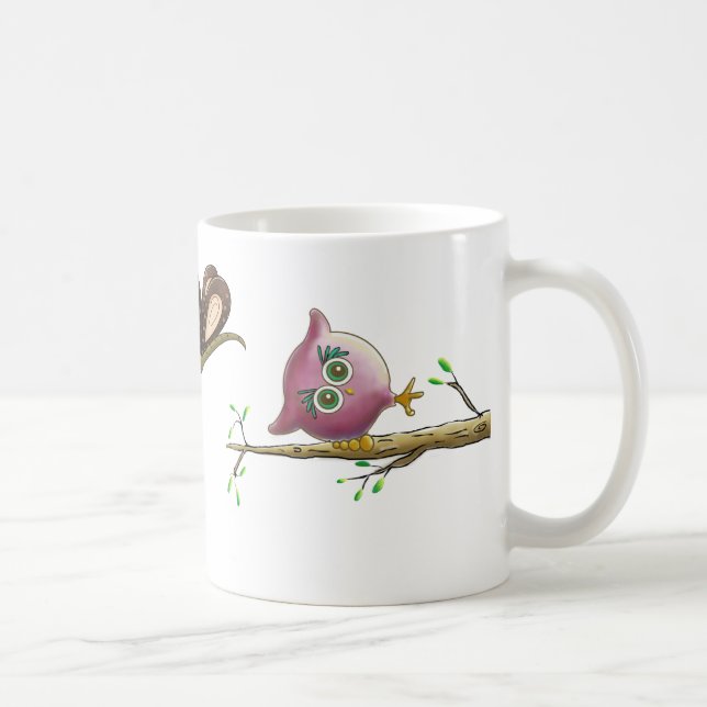Funny Cute Owl Picture Coffee Mug (Right)