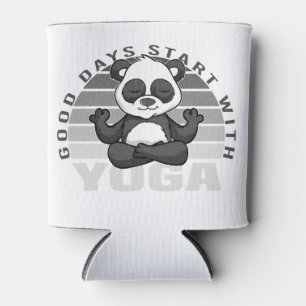 Funny cute panda doing yoga. funny yoga poses can cooler