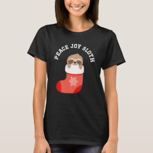 Funny Cute Peace Joy Sloth Stocking Men Women T-Shirt
