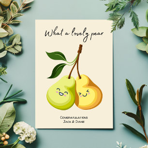Funny Cute Pear Pun Wedding Couple Congratulations Card
