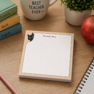 Funny Cute Peeking Black Cat Paws School Post-it Notes