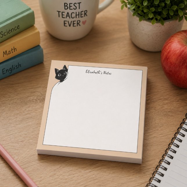 Funny Cute Peeking Black Cat Paws School Post-it Notes (Creator Uploaded)