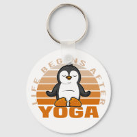 Funny cute penguin doing yoga. funny yoga poses