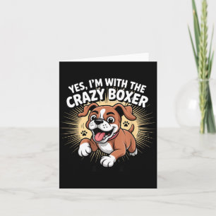 Funny Cute Pet Dog Breed Puppy With The Crazy Card