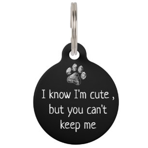 Funny Cute Pet Dog Name Tags - Customised Unique