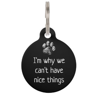 Funny Cute Pet Dog Name Tags - Customised Unique