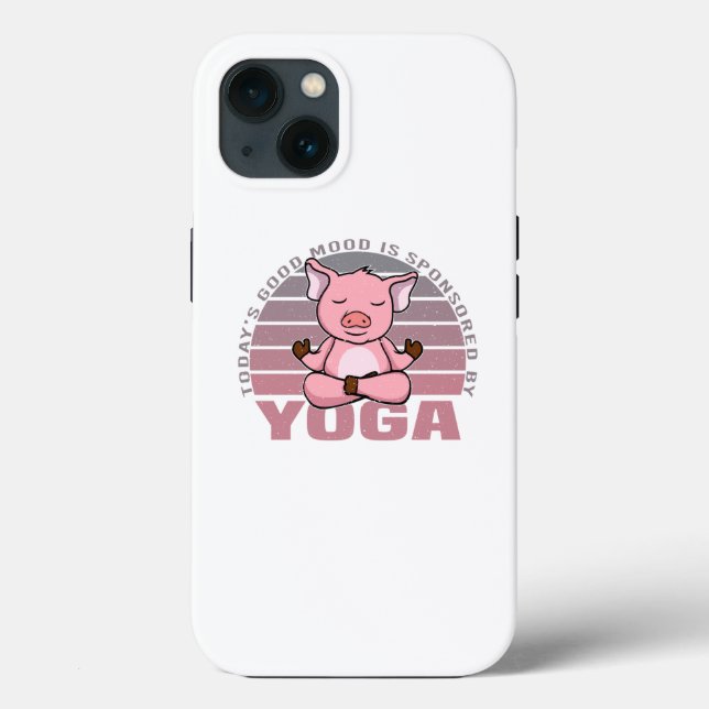 Funny cute pig doing yoga. funny yoga poses Case-Mate iPhone case (Back)