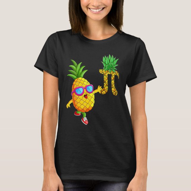 Funny Cute Pineapple Math Lover Teacher 3.14 Pi Da T-Shirt (Front)