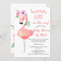 Funny cute pink flamingo baby shower by mail