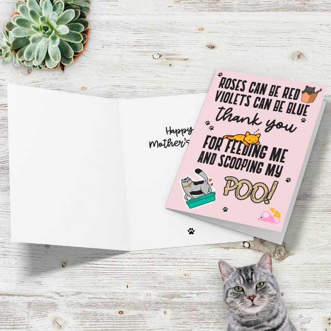 Funny Cute Pink Happy Mother's Day From Cat Card (Creator Uploaded)