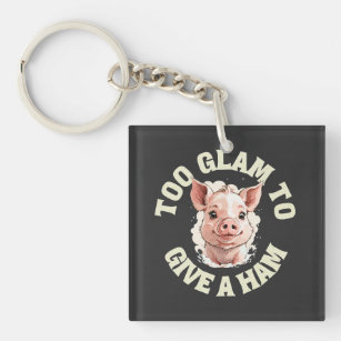 Funny Cute Pink Piglet Face   Pig Lovers  Key Ring