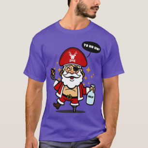 Funny Cute Pirate Christmas Santa Claus Gift For K T-Shirt