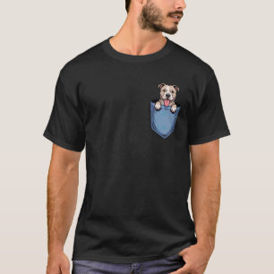 Funny Cute Pocket Pit Bull Lover Pittie Dog Mum T-Shirt