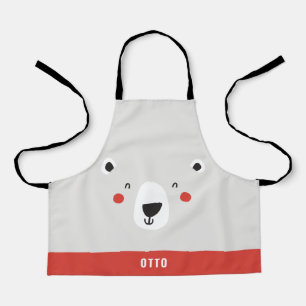 Funny cute polar bear personalised children's apron