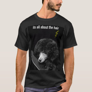 Funny cute poodle pup dog with T-Shirt
