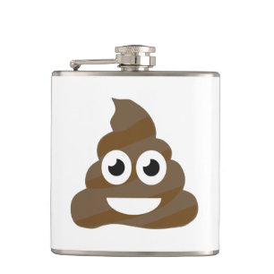 Funny Cute Poop Emoji Hip Flask