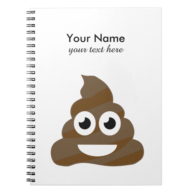Funny Cute Poop Emoji Spiral Notebook (Front)