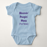 Funny Cute Poopin Mess Poop Humour Baby Boy Romper