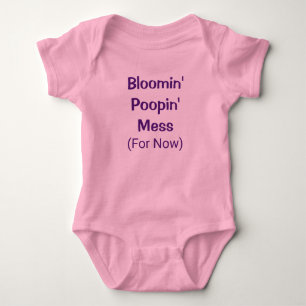 Funny Cute Poopin Mess Poop Humour Baby Girl Rompe Bodysuit