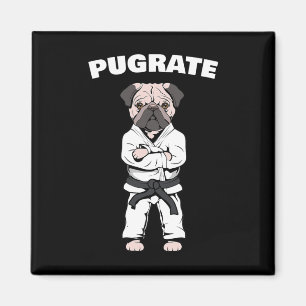 Funny Cute Pug Karate Black Belt Martial Art Love Magnet