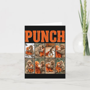 Funny cute punch monkey macaque meme japanese card