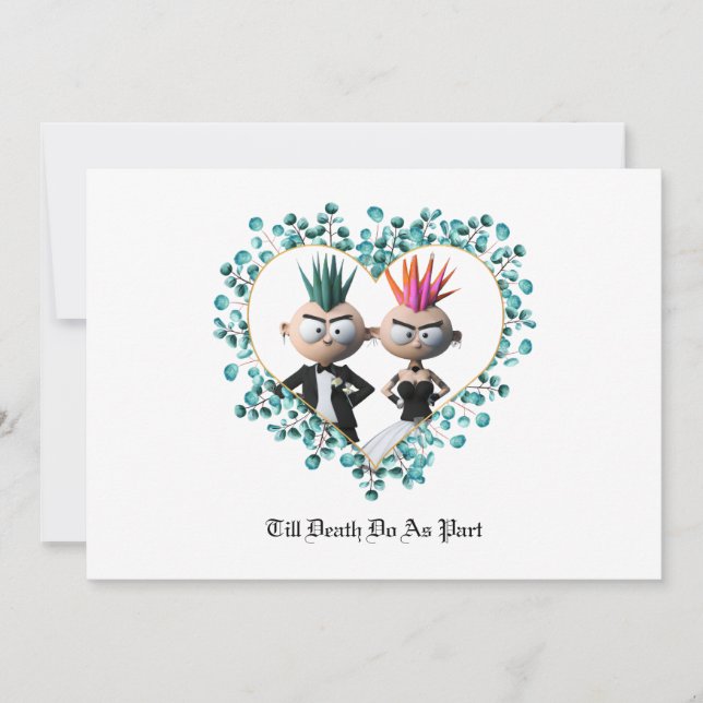 Funny Cute Punk Wedding Invitation (Front)