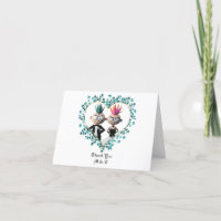 Funny Cute Punk Wedding Thank You Card