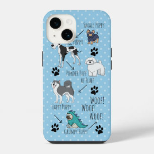 Funny Cute Puppy Poem and Dots iPhone 14 Case
