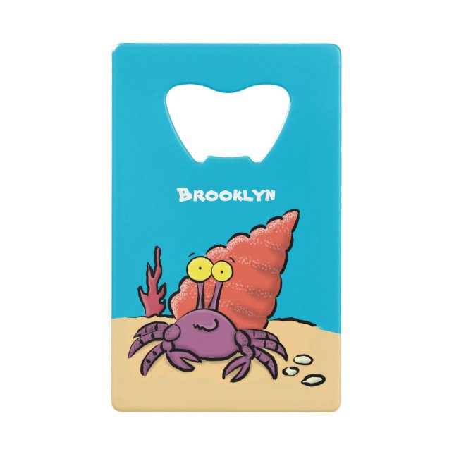 Funny cute purple cartoon hermit crab (Front)
