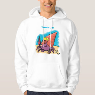 Funny cute purple cartoon hermit crab hoodie