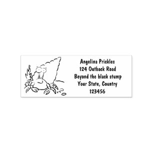 Funny cute purple cartoon hermit crab rubber stamp