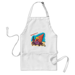 Funny cute purple cartoon hermit crab standard apron