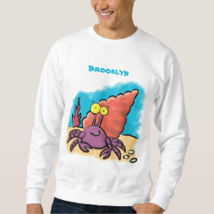 Funny cute purple cartoon hermit crab sweatshirt